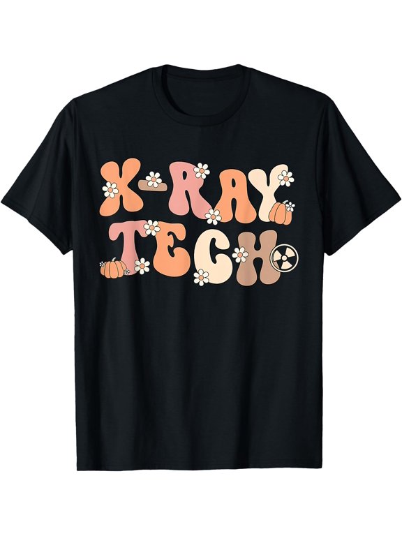 X Ray Tech Daisy Flower Pumpkin Fall Radiology Technologist T-Shirt