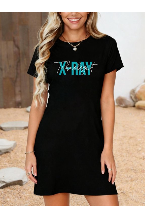 X-Ray Tech Radiology Technologist Radiologic Tech T-Shirt Dress Casual Summer Dress Everyday Outfit