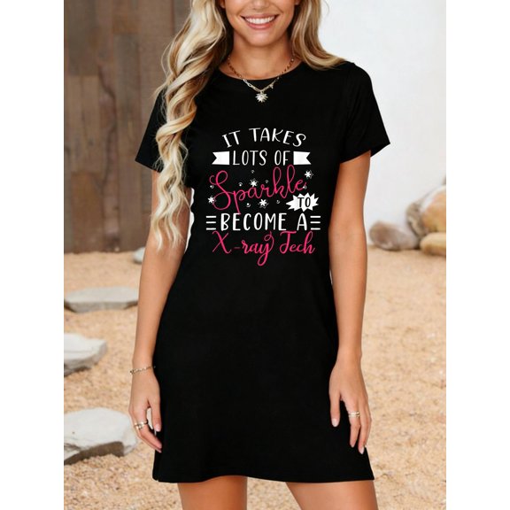 X-Ray Tech Sparkle - Xray Tech Outfit Cute X-Ray Tech Gift T-Shirt Dress Casual Summer Dress Everyday Outfit