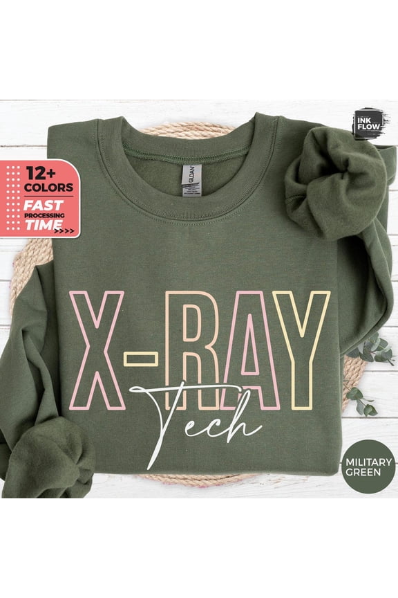X-Ray Technician Sweatshirt, Colorful XRay Tech Hoodie, Rad Tech, Colorful Radiology Sweater, Radiologic Technologist Gift, Her SWEATSHIRT All Size S-5XL
