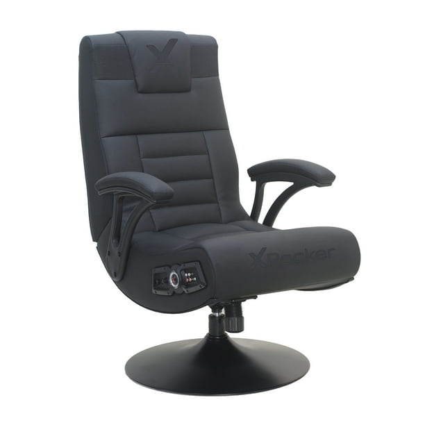 X Rocker Covert 2.1 Wireless Audio PU Leather Console Gaming Chair with Pedestal Black Walmart Business Supplies
