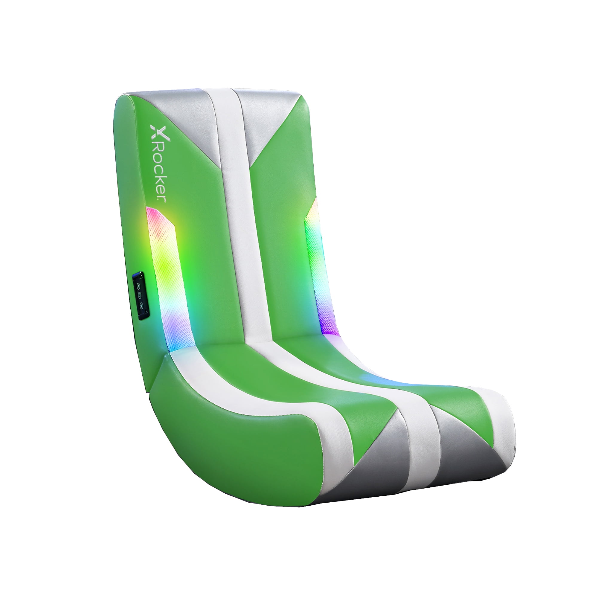 X Rocker Navigator Floor Rocker Gaming Chair with RGB Lighting, Green ...