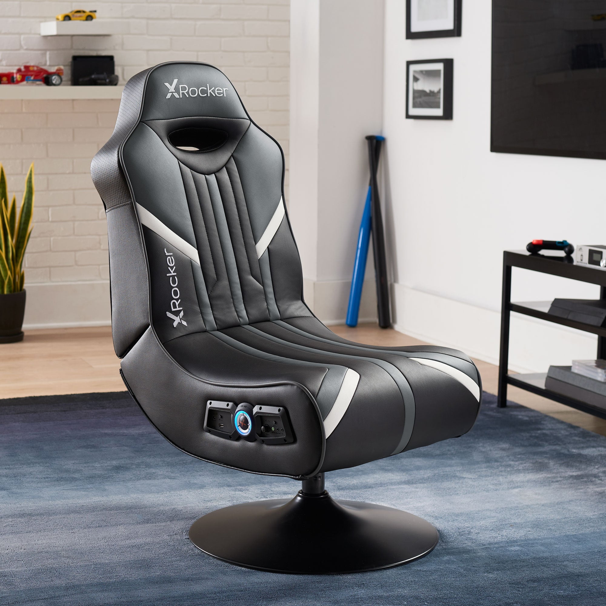 X Rocker Pro Series Pedestal Wireless 2.1 Gaming Chair Rocker, Black