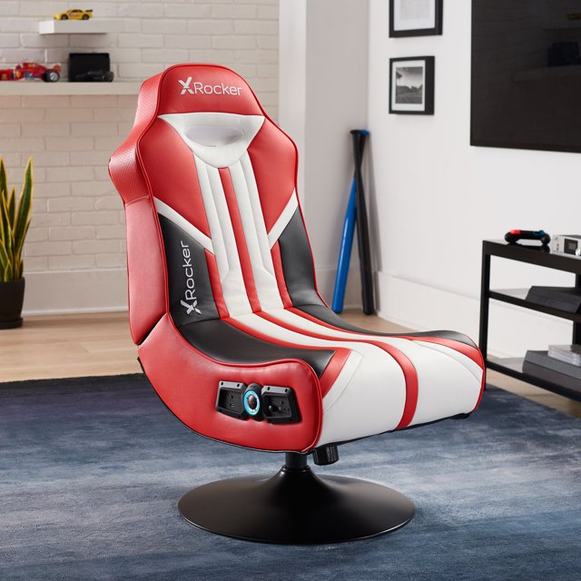 X Rocker Nebula Pedestal Gaming Chair White 2.1 Bluetooth Audio