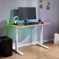 thumbnail interactive-video image 1 of X Rocker Oka Adult Gaming Desk with RGB Lighting, White/Light Wood, 1 of 13