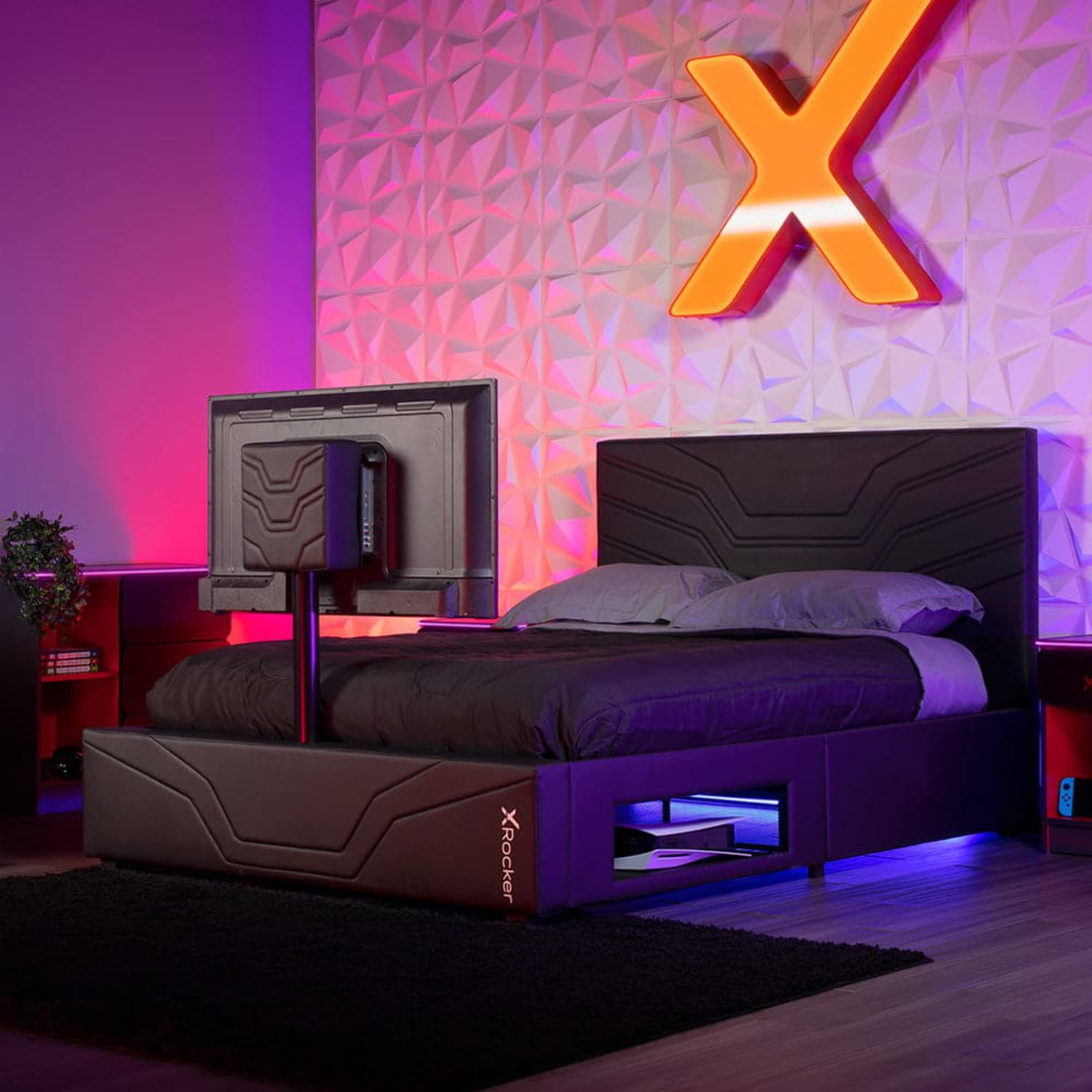 X Rocker Oracle Full Size Gaming Bed with TV Mount for Kids and Adults ...