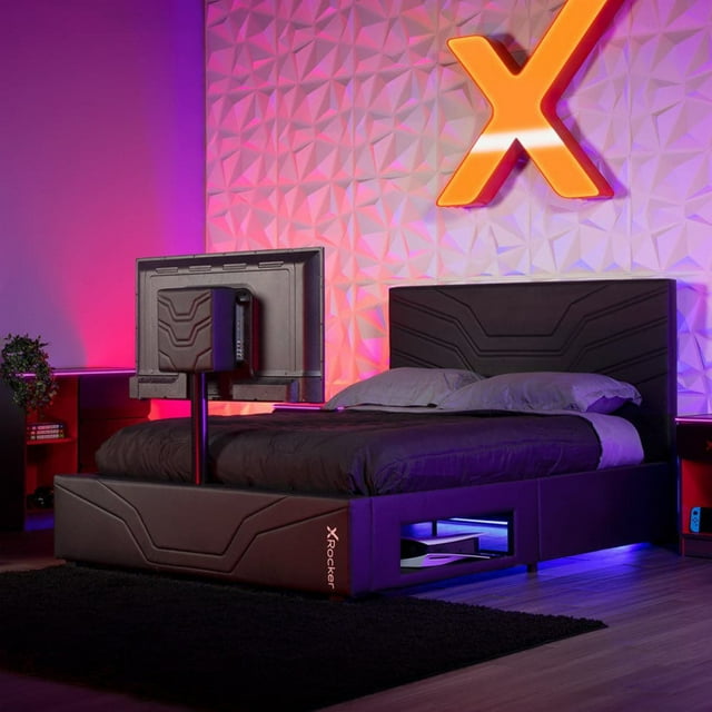 X Rocker Oracle Gaming Bed with TV Mount, Black, Full - Walmart.com