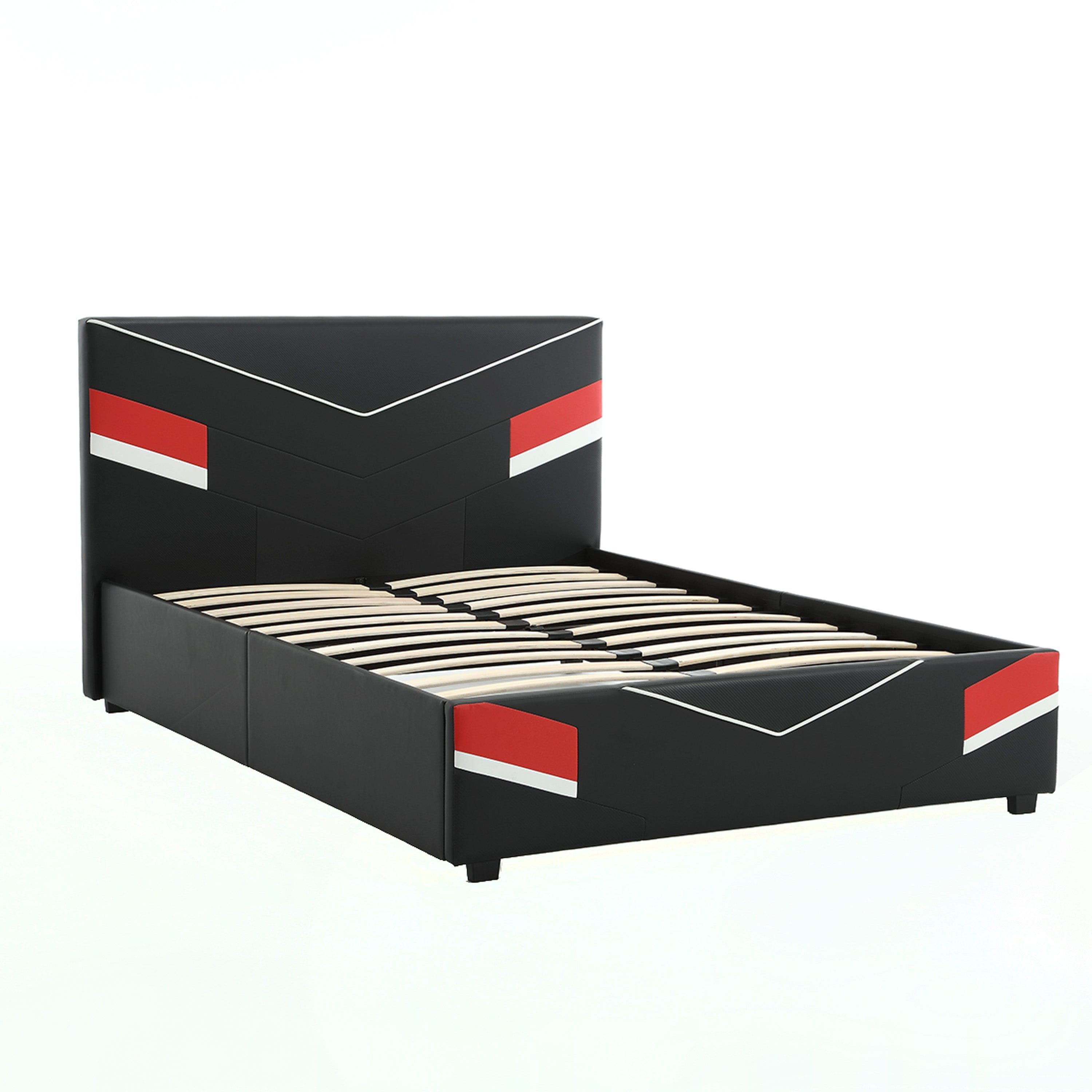 X Rocker Orion eSports Gaming Bed Frame, Black/Red, Full, Child, Teen