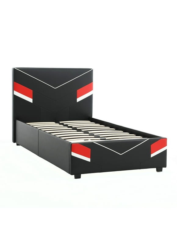 X Rocker Orion eSports Gaming Bed Frame, Black/Red, Twin, Child, 39.37" H, 1 Set
