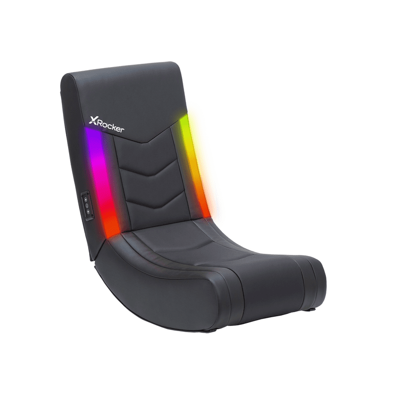 X Rocker Solo Floor Rocker Gaming Chair with RGB Lighting, Black