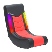 X Rocker Solo Floor Rocker Gaming Chair with RGB Lighting, Red