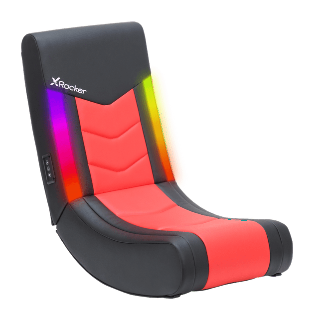 X Rocker Solo Floor Rocker Gaming Chair with RGB Lighting, Red ...