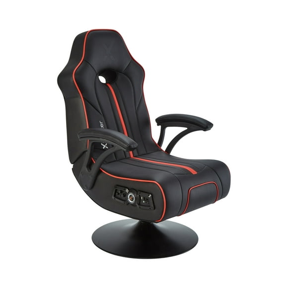 X Rocker Torque Bluetooth Audio Pedestal Gaming Chair with Subwoofer and Vibration, Black/Red