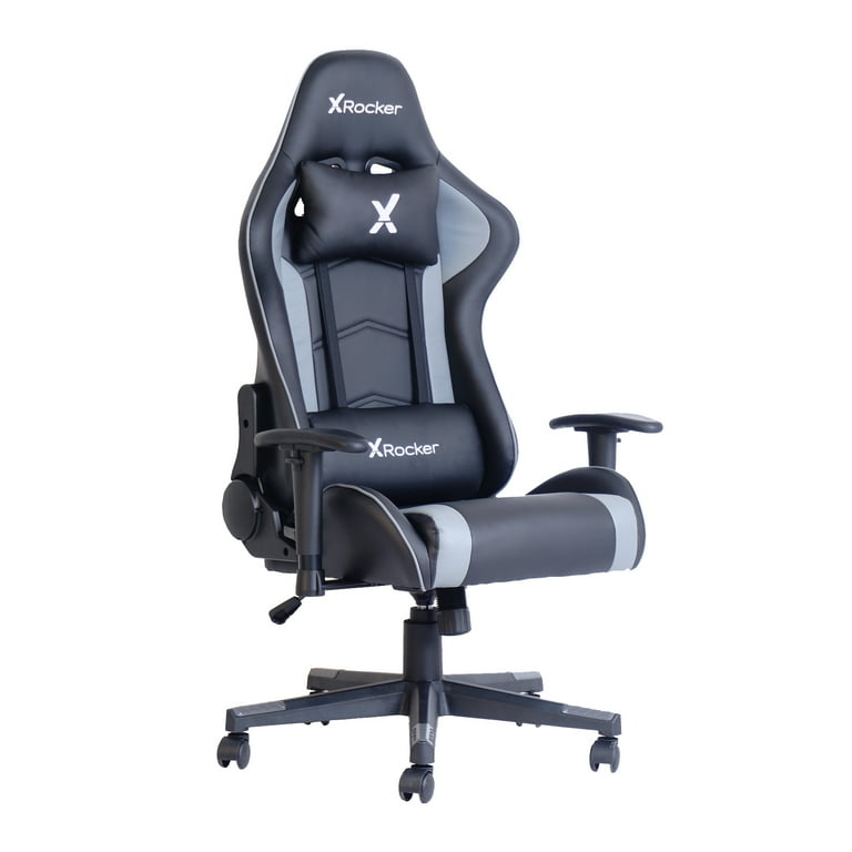 X Rocker Vortex Leather PC Gaming Chair Black and Gray 24.8 x 27.17 x 48.22 51.97