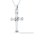 thumbnail image 1 of "X" Rope Latin Cross Christian Pendant & Chain Necklace in Oxidized .925 Sterling Silver, 1 of 1