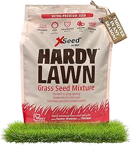 X-Seed Hardy Lawn Grass Seed Mixture - Durable, Long-Lasting Lawn Solution for Full Sun, Withstands Extreme Temperatures & Heavy Traffic, Ideal for Backyards, 7 lbs.
