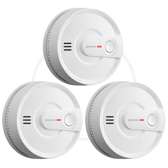 X-Sense Interconnected Smoke Alarm, Wireless Long Range, Fast Response, Battery Powered, SD20-W, 3-Pack