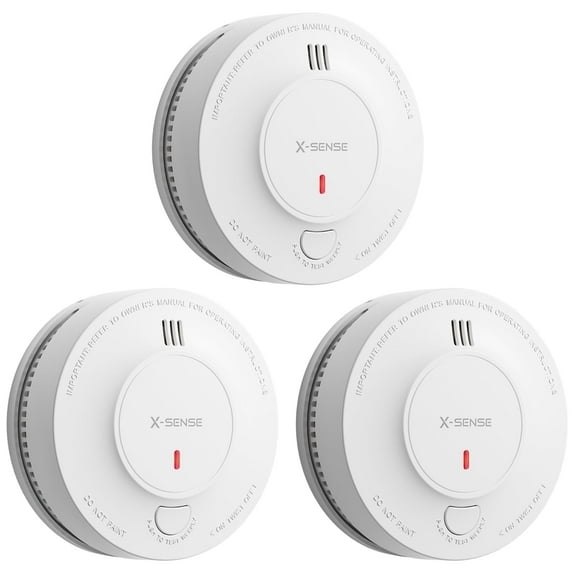 X-Sense Smoke Alarm, 10-Year Battery Fire Alarm Smoke Detector with LED Indicator & Silence Button, 3-Pack