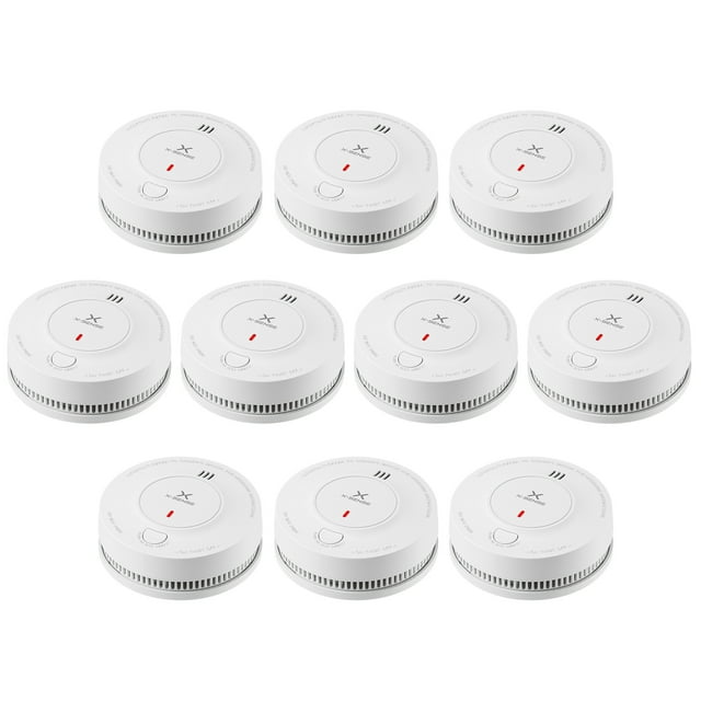 X-Sense Smoke Alarm, 10-Year Battery Fire Alarm Smoke Detector with LED Indicator & Silence Button, SD2J0AX