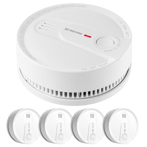X Sense 10 Year Battery Smoke Alarm with Photoelectric Sensor, ETL Listed, SD2L0AX, 5 PACK