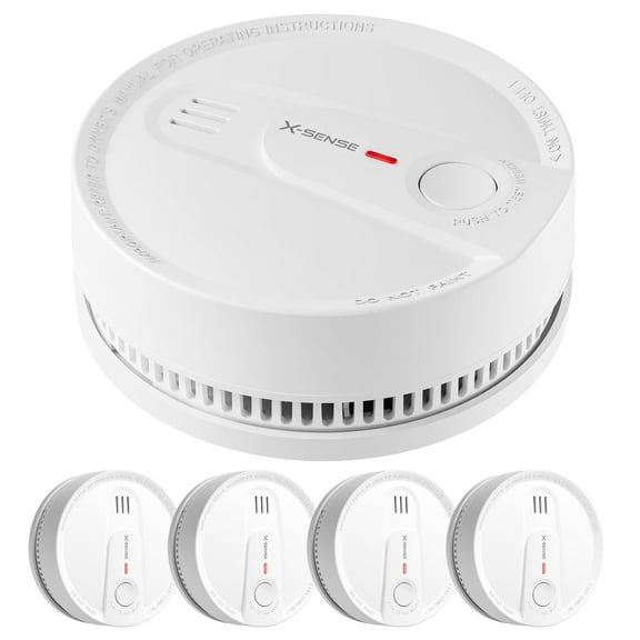 X-Sense Smoke Alarm, 10-Year Lithium Battery Life Fire Alarm with LED Indicator, 5-Pack