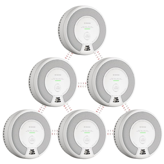 X-Sense Smoke and Carbon Monoxide Alarm Combo, 10 Year Battery, Wireless Interconnected Smoke Detector, Connects Up to 24 Link+ Alarms, 6 Pack, SC01-W