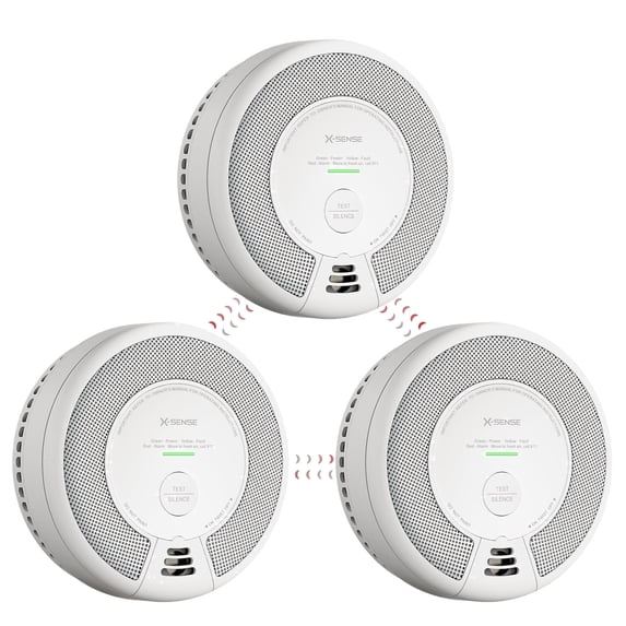 X-Sense Smoke and Carbon Monoxide Alarm Combo, 10 Year Sealed Battery, Wireless Interconnected Fire & CO Detector, Connects Up to 24 Link+ Devices, 3 PACK, SC06-W