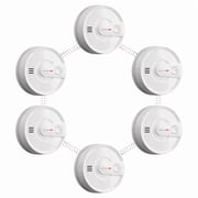 X-Sense Smoke Detector Wireless, Interconnected Alarm, Long Range Signal, Fire Alarm, Battery Powered, SD20-W, 6-Pack