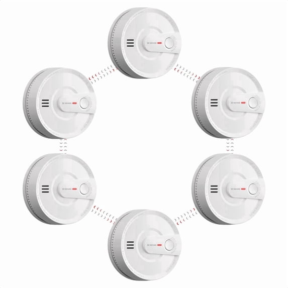 X-Sense Smoke Detector Wireless, Interconnected Alarm, Long Range Signal, Fire Alarm, Battery Powered, SD20-W, 6-Pack