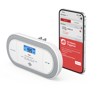X-Sense Wi-Fi Plug-in Carbon Monoxide Detector with AAA Battery Backup, No-Cost App Notifications, XC0C-iA, 1-Pack
