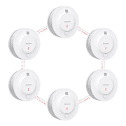 X Sense Interconnected Smoke Alarm, 10 Year Battery, ETL Listed, SD19 W, 6 PACK