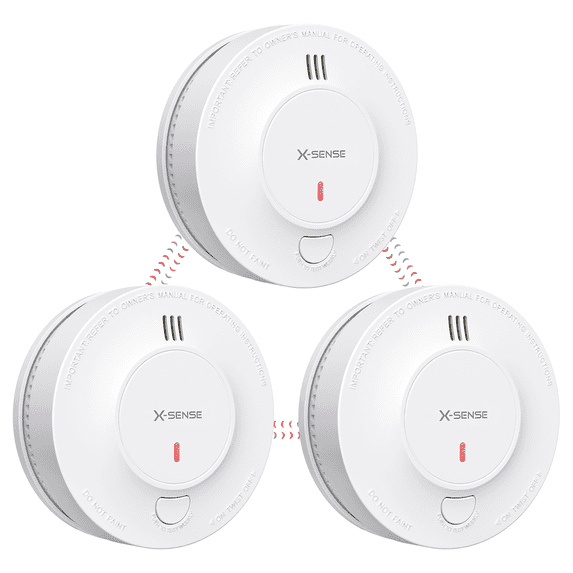 X Sense Interconnected Smoke Alarm, 10 Year Battery, ETL Listed, SD19 W, 3 PACK