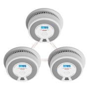 X-Sense Wireless Smoke Detector Carbon Monoxide Detector Combo 10 Year Battery Alarm With Display, Over 820 ft Transmission Range, SC07-W, 3-Pack