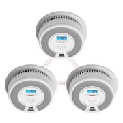 X-Sense Wireless Smoke Detector Carbon Monoxide Detector Combo 10 Year Battery Alarm With Display, Over 820 ft Transmission Range, SC07-W, 3-Pack