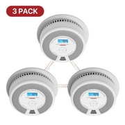 X-Sense Wireless Smoke Detector Carbon Monoxide Detector Combo 10 Year Battery Alarm With Display, Over 820 ft Transmission Range, SC07-W, 3-Pack