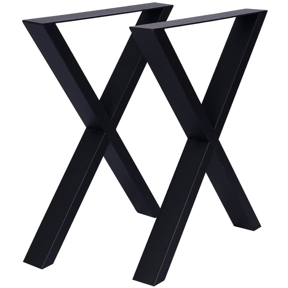 X Shape Heavy Duty Steel Table Legs 28.5 Inch, Set of 2, 2204 lbs Capacity for DIY Dining Desk Coffee Table