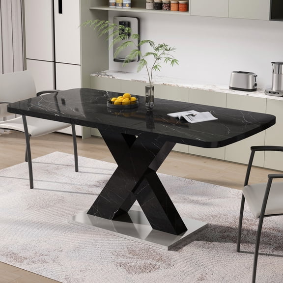 X - Shape Leg Dining Table / For Family Meals / Simple Maintenance