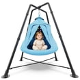 thumbnail image 1 of X-Shaped Swing set, Outdoor Hanging Tree Tent with Swing Stand, Indoor Sensory Swing Chair, 330lbs, Blue, 1 of 8