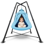 X-Shaped Swing set, Outdoor Hanging Tree Tent with Swing Stand, Indoor Sensory Swing Chair, 330lbs, Blue