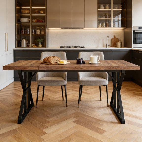 X-Shaped Multi-Purpose Table, Perfect as Kitchen Dining Table or Computer Desk for Home Office, Modern Industrial Design