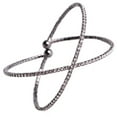 thumbnail image 1 of X Shaped Rhinestone Crystal Cuff, Burnished, 1 of 1