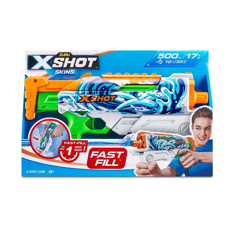 ZURU X-Shot Fast-Fill Hyperload Water Blaster with Skins, 500mL