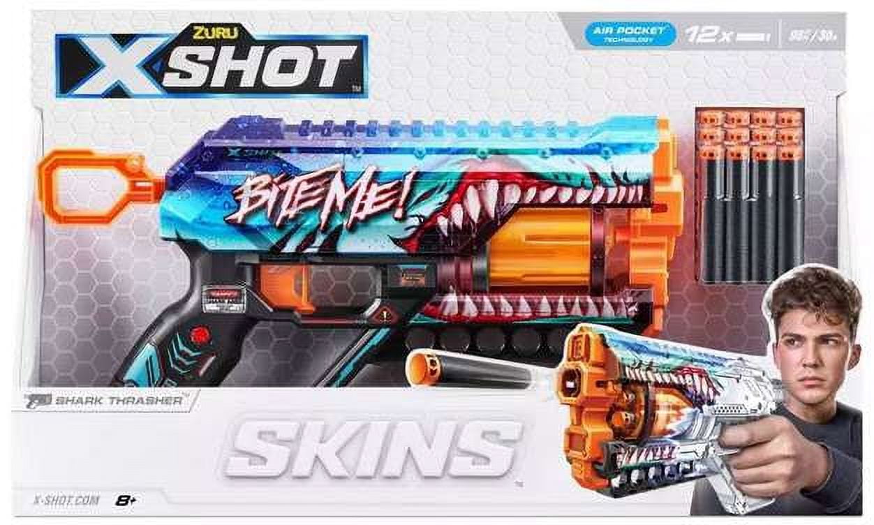 X-Shot Griefer Shark Thrasher Toy Gun Blaster for Kids with Foam
