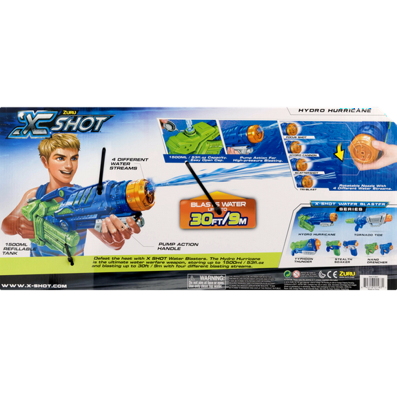 X Shot Hydro Hurricane, 1.0 CT Blue Water Blaster