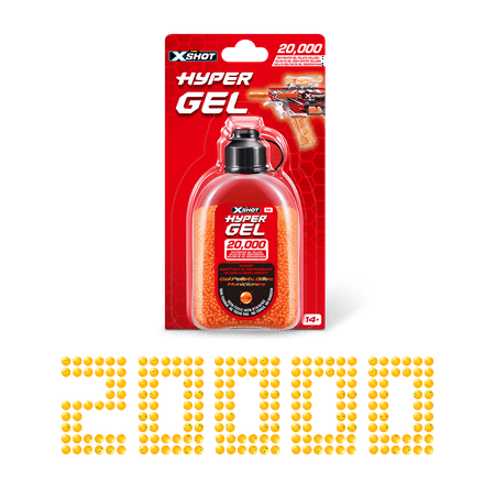 XSHOT Hyper Gel Water Beads 20K Refill, Orange, by ZURU, Ages 14+