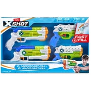 X-Shot Nano & Micro Fast-Fill Water Blaster 4-Pack