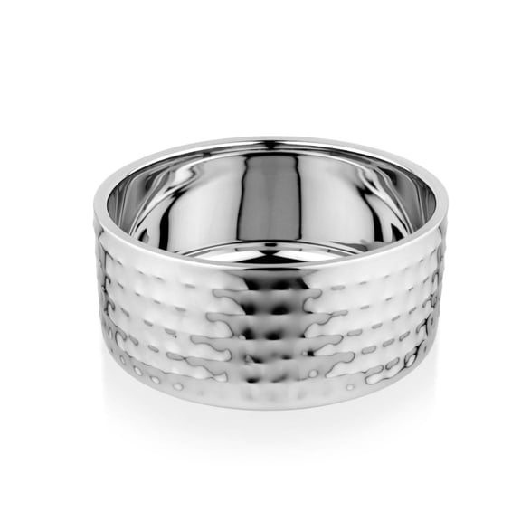 X Small Double Wall Stainless Steel Dog Bowl - Hammered & Antiskid Base, Affordable 12.5 oz Pet Dish by VDS
