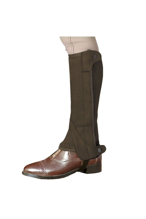 X Small Ovation Ladies Half Chaps Elite Amara Ribbed Dark Brown