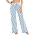 thumbnail image 1 of X-Small Women's Comfy Casual Pajama Pants Stretch Fabric Suitable for Yoga Pants Hippie Pants，The Best Holiday Gifts for Women Blue and White Checkered Pattern, 1 of 7