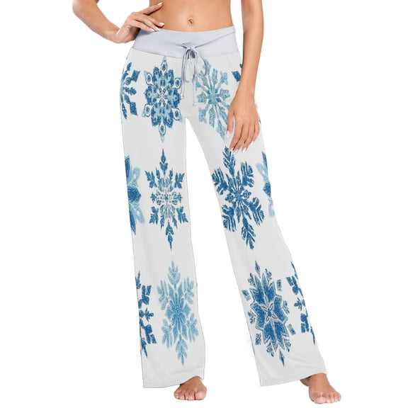 X-Small Women's Comfy Casual Pajama Pants Stretch Fabric Suitable for Yoga Pants Hippie Pants，The Best Holiday Gifts for Women Snowflake Digital Illustration